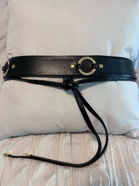 St John Leather Gold Ring Belt